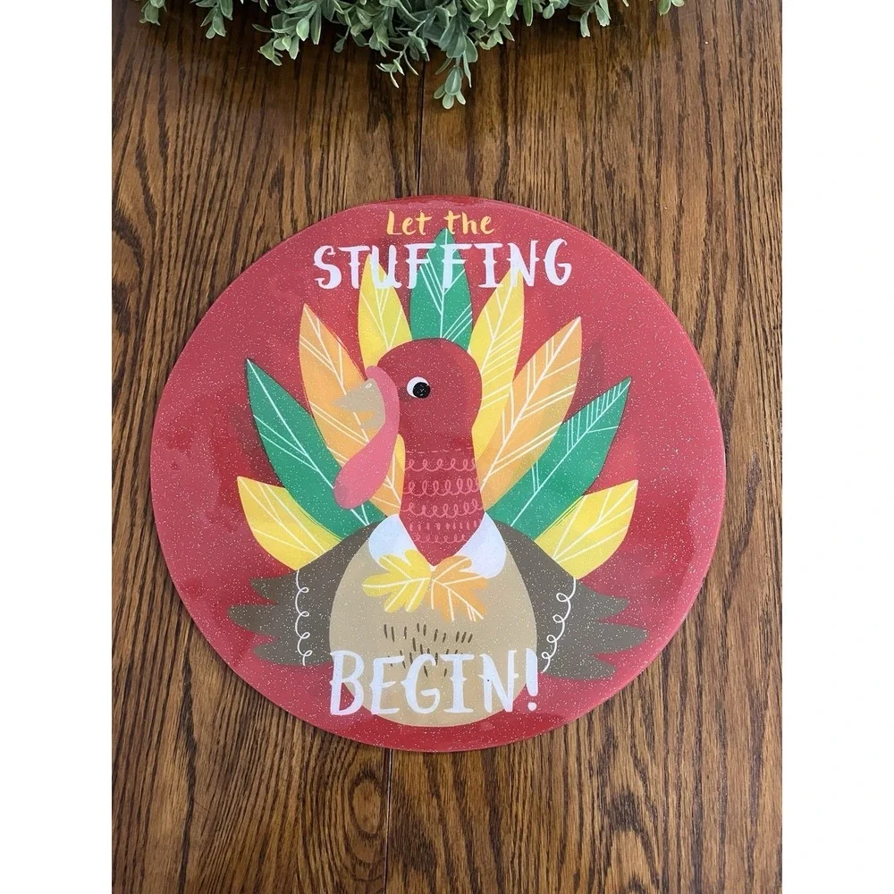 Thanksgiving Vinyl Turkey Placemats Lot Of 6 Happy Turkey